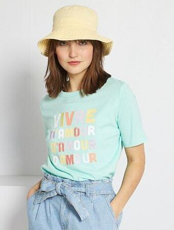 Kiabi T-shirt em jersey com mensagem estampada promoção