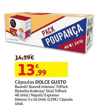 Auchan Cápsulas dolce gusto promoção