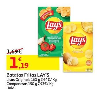 Auchan Batatas fritas lisas lay's promoção