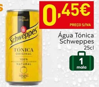 Recheio Água tônica schweppes promoção