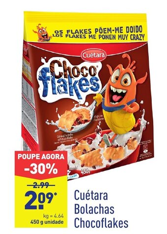 ALDI Cuétara Bolachas Chocoflakes 450g promoção
