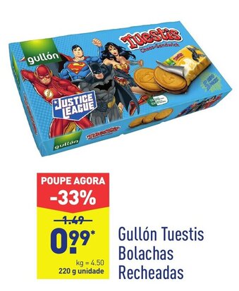 ALDI Gullón Tuestis Bolachas Recheadas promoção