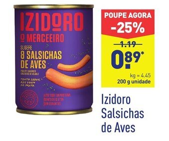 ALDI Izidoro Salsichas de Aves 200g promoção