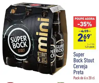 ALDI Super Bock Stout Cerveja Preta Pack de 6x20cl promoção