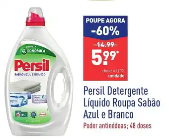 ALDI Persil Detergente Líquido Roupa Sabão Azul e Branco 48 doses promoção