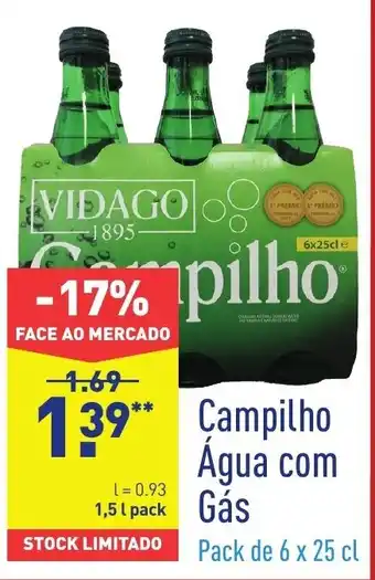 ALDI Campilho Água com Gás 1,5L promoção