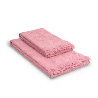 Hôma Toalha jacquard rosa com franja promoção