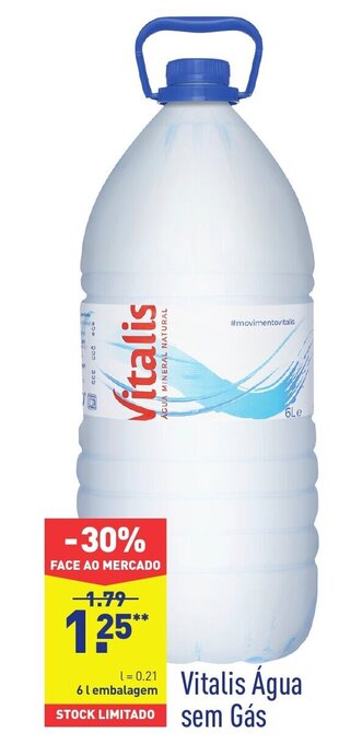 ALDI Vitalis Água sem Gàs 6L promoção
