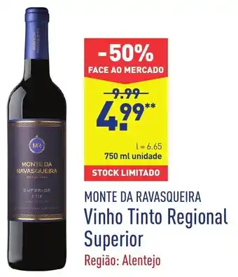 ALDI Monte da Ravasqueira Vinho Tinto Regional Superior 750ml promoção