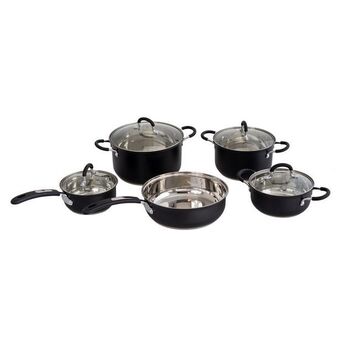 Trem de cozinha 5 peças preto em inox