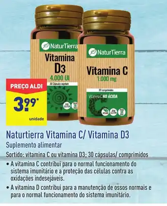 ALDI Naturtierra C/ Vitamina Vitamina D3 promoção