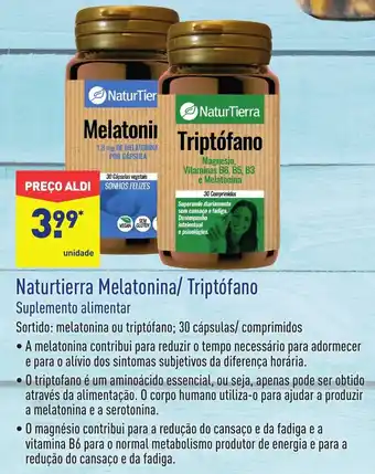 ALDI Naturtierra Melatonina/Triptófano promoção