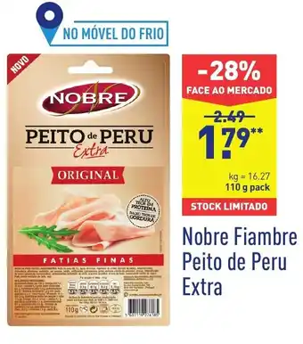 ALDI Nobre Fiambre Peito de Peru Extra 110g promoção