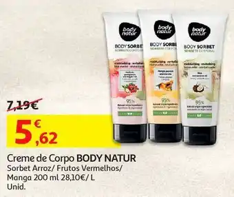 Auchan Creme corpo body natur promoção