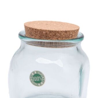 Vidro reciclado – frasco oval médio tampa