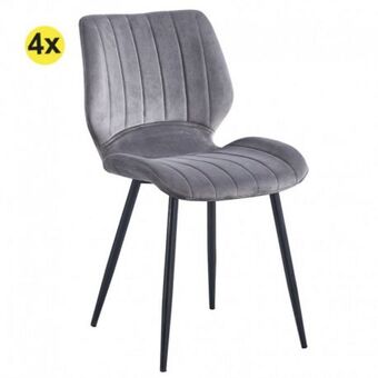 Homy Casa Pack 4 cadeiras de sala kevin (cinza claro) promoção
