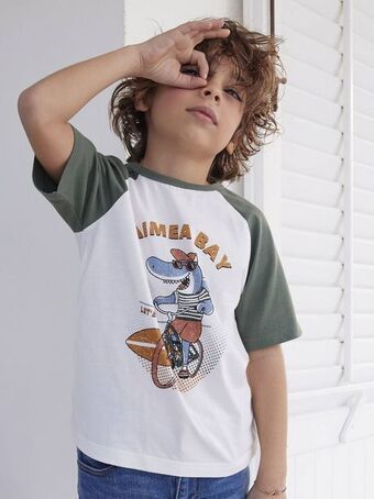 Vertbaudet T-shirt com motivos gráficos de mangas curtas, para menino... promoção