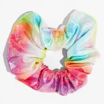 Rainbow heart tie dye hair scrunchie