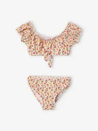Vertbaudet Biquíni às flores pequenas, para menina - rosa claro... promoção