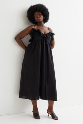 H&M Vestido com folho promoção