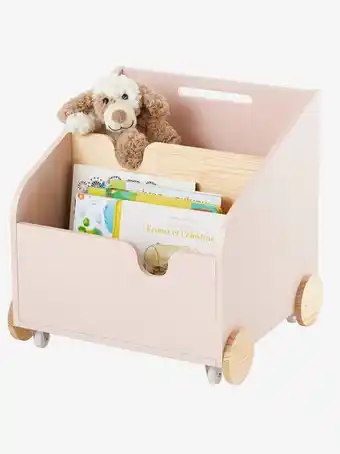 Vertbaudet Biblioteca com rodas, ligne school - rosa claro liso promoção
