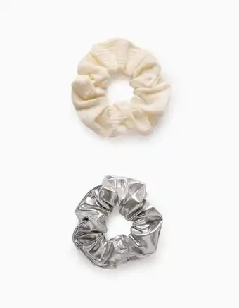 Zippy 2 elásticos scrunchie para menina, branco/prateado promoção