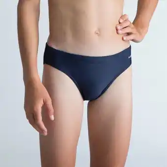 Calções de banho de natação slip 100 basic rapaz azul marinho
