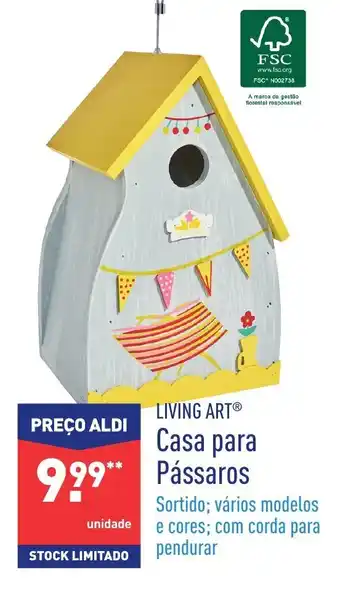 ALDI Living Art Casa para Pássaros promoção