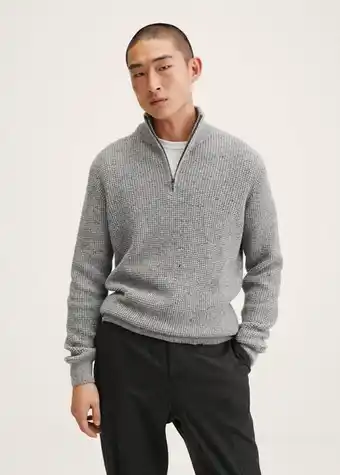 Mango Camisola de lã com gola de fecho de correr promoção