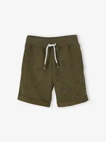 Vertbaudet Bermudas curtas em moletão, para menino - verde escuro... promoção