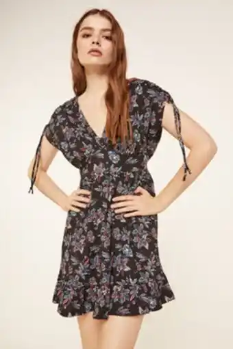 Springfield Vestido curto ombros laço franzidos promoção