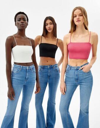 Bershka Pack de 3 crop tops de alças promoção