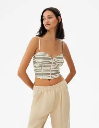 Bershka Top tipo corset às riscas promoção