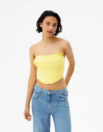 Bershka Top corpete chiffon borboletas promoção