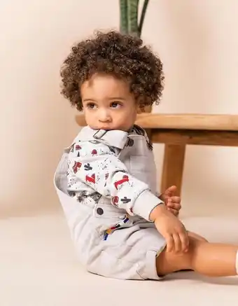 Zippy Jardineiras-calções para bebé menino, cinza promoção