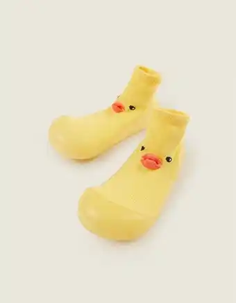 Meias com sola de borracha 'steppies', amarelo