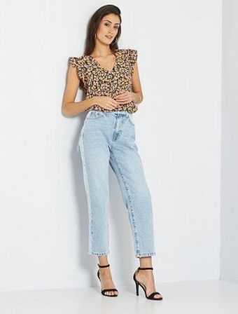Kiabi Blusa fluida com gola em bico promoção