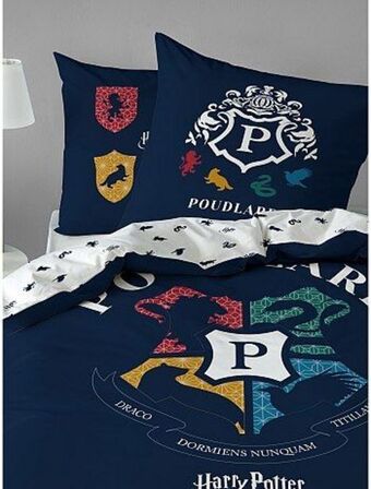 Capa de edredão e fronha de solteiro 'harry potter'