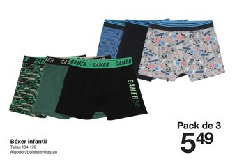 Zeeman Boxer Infantil Tallas 134-176 promoção