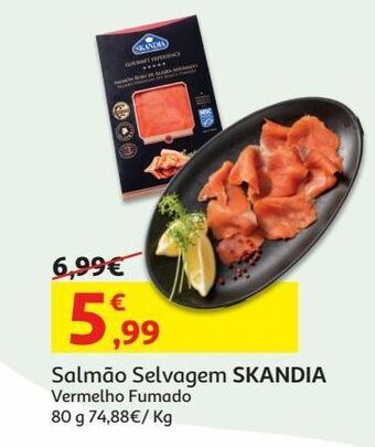 Auchan Salmao fumado selvagem skandiavermelho 80 g promoção