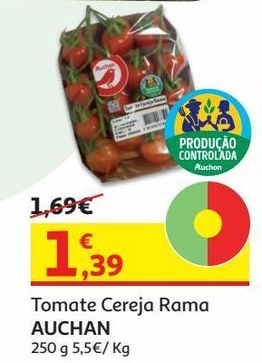 Auchan Tomate cereja rama auchan:produção controlada 250 g promoção