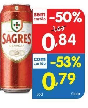 Minipreço Lata de cerveja sagres promoção