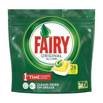 Pingo Doce Detergente máquina da loiça pastilhas original tudo em um limão fairy - 28 doses promoção