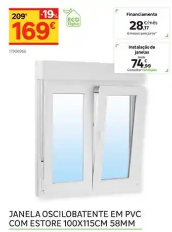 Leroy Merlin Janela Oscilobatente Em PVC Com Estore 100x115cm 58mm promoção