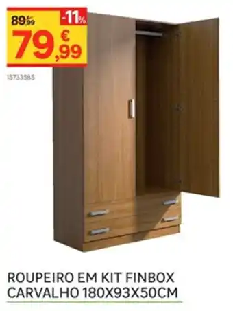 Leroy Merlin Roupeiro Em Kit Finbox Carvalho 180x93x50cm promoção