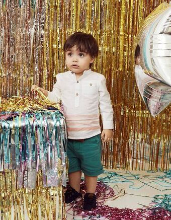 Zippy Camisa gola mao para bebé menino, branco/coral promoção