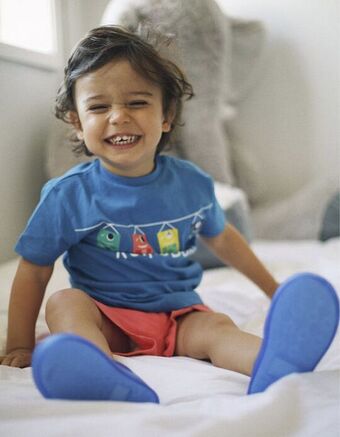 Zippy T-shirt + calções para bebé menino 'koinobori', azul/coral promoção