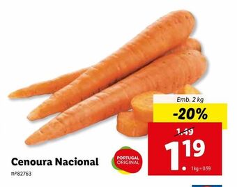 Lidl Cenouras promoção