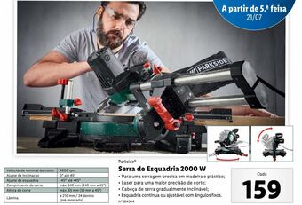 Lidl Serra de esquadria parkside promoção