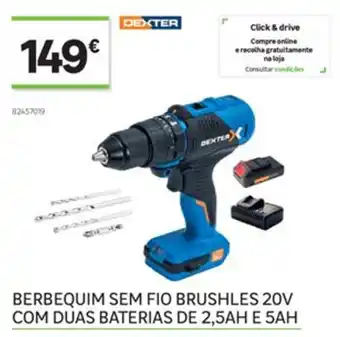 Leroy Merlin Berbequim Sem Fio Brushles 20V Com Duas Baterias de 2,5AH e 5AH promoção